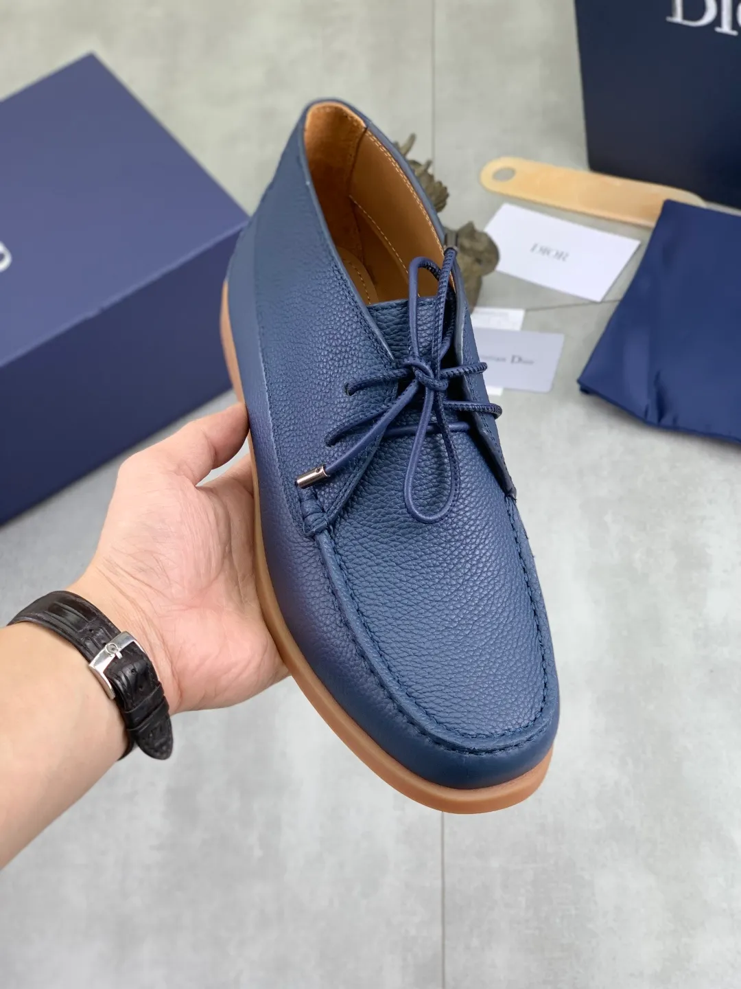 Men's Men's Shoes 💰P580 New Niuli💰High Version 💎💎💎Dior Original! Top Italian purchasing agent! Men's high-top business casual leather shoes, original imported calfskin upper, oiled edges, ultimate texture, gentleman style, imported cowhide lining inside, top-quality original Italian rubber outsole, first-class workmanship, top quality! Size: 39-44 (45 customized)